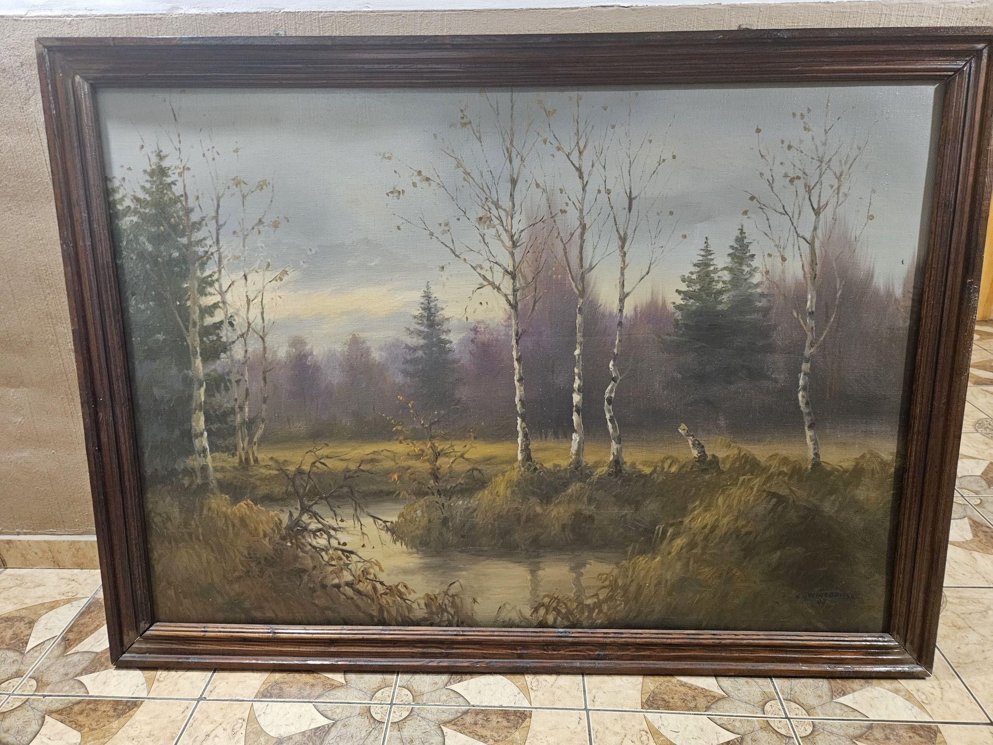 Duży obraz płótno 147/107 K.Gwiazdowski 92r