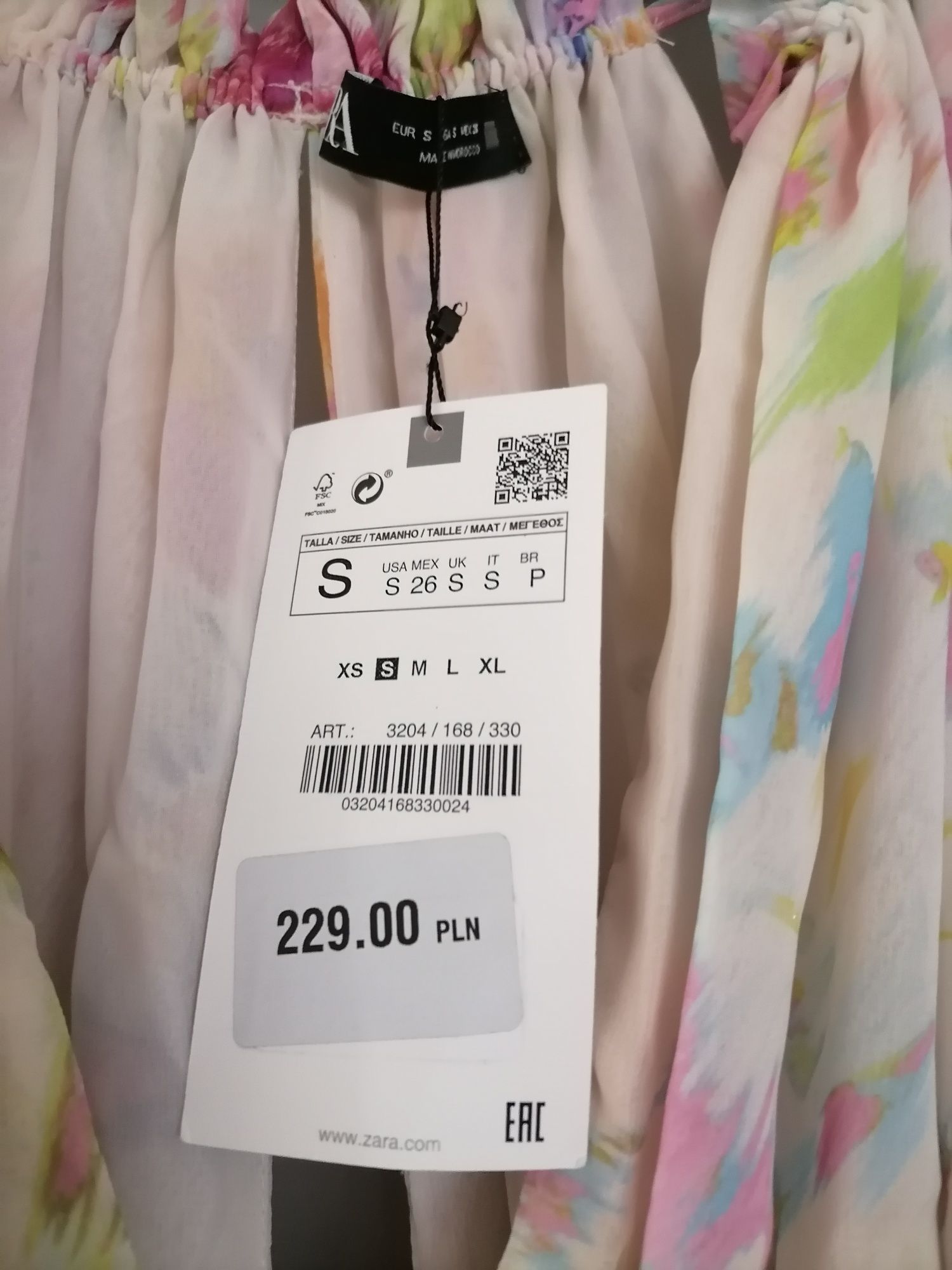 Długa sukienka na lato Zara w stylu boho S/M - nowa