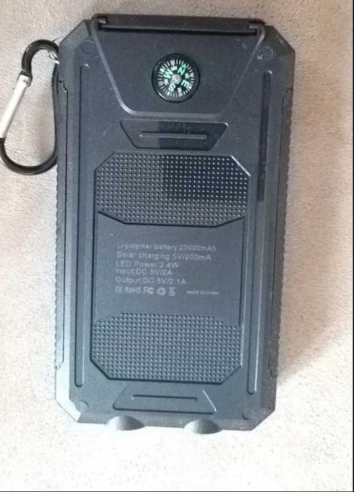 Повербанк 10 000 mah компас ліхтарик компас із сонячною батареєю