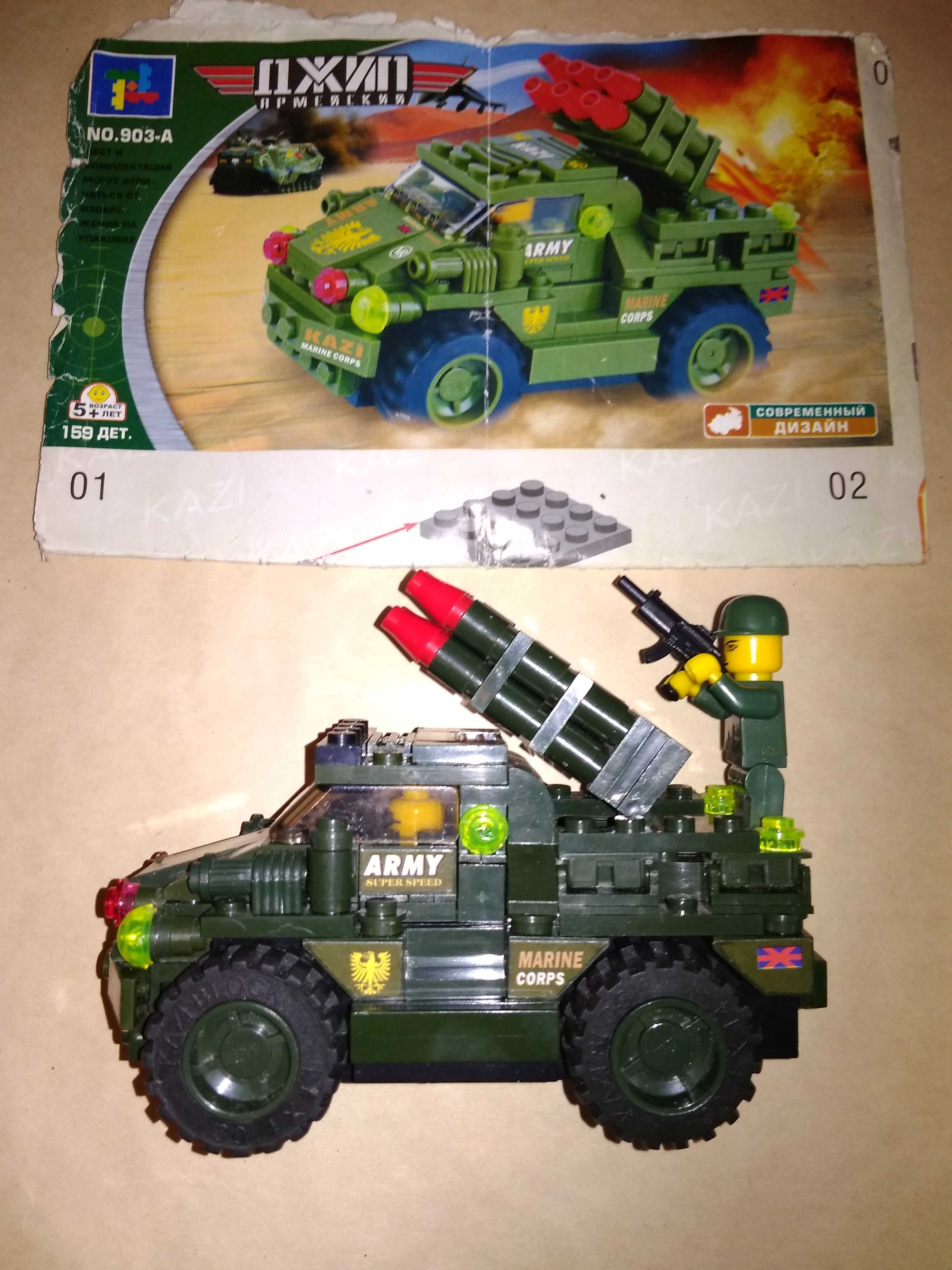 Конструктор Lego, Brick армейский джип, игрушки солдатики