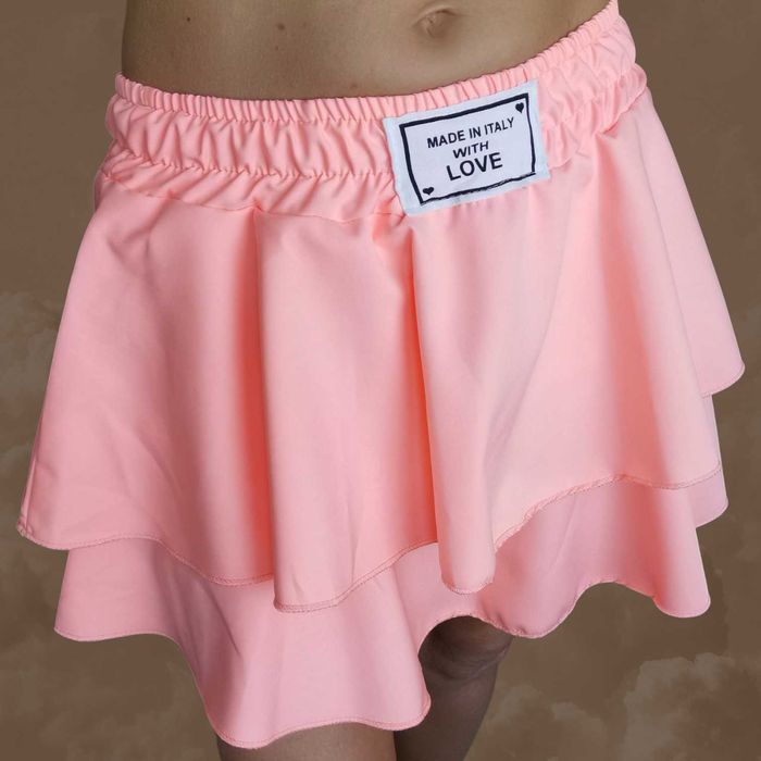 Spódnica mini falbany Uni róż Italy Moda