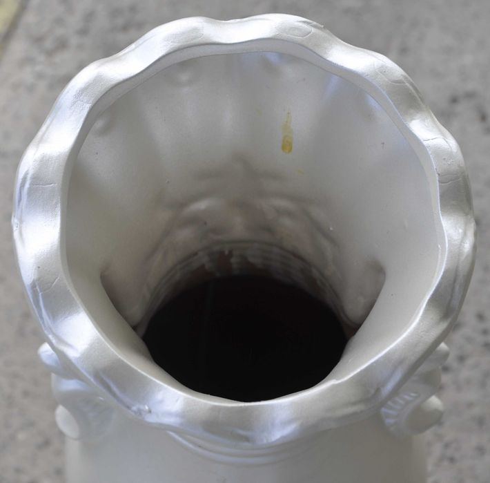 Wazon Ceramiczny na Susz Duży Bogato Zdobiony Powystawowy z Pęknięciem