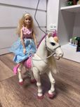 Lalka Barbie Interaktywny Koń Konik + Lalka Księżniczka