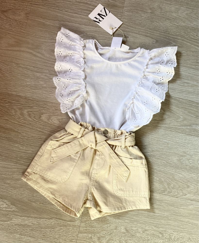 Komplet na lato shorty i top Zara nowy 110