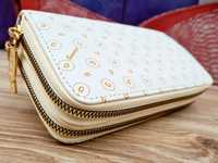 Nowy modny piękny portfel damski na dwa zamki biały