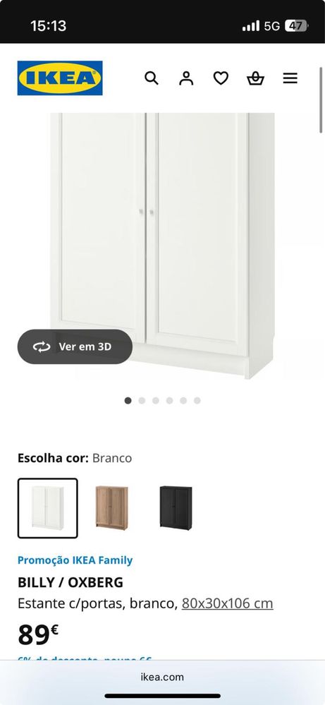 3 Estantes brancas Billy - Ikea