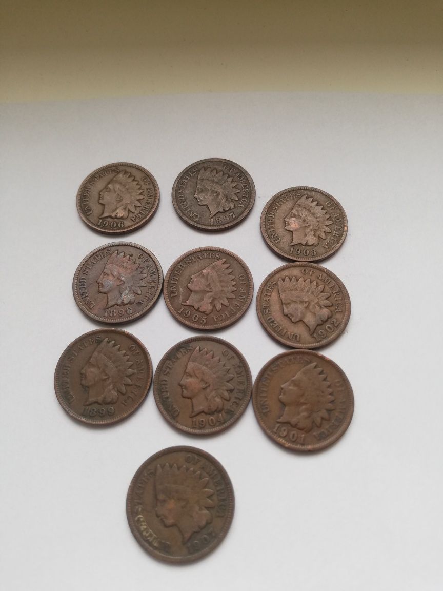 USA 1 cent 1897 rok brąz zestaw
