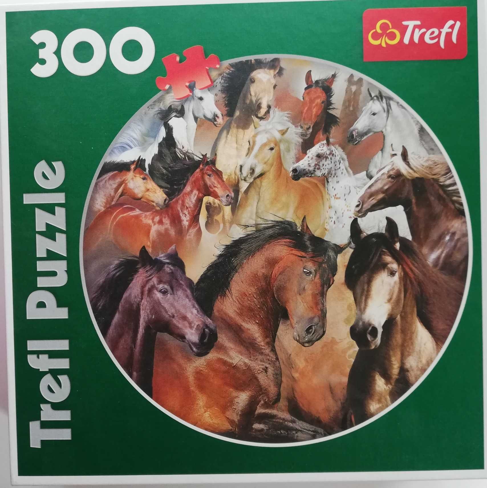 Puzzle 300 Trefl KONIE – j. nowe OKRĄGŁE 68 cm unikat