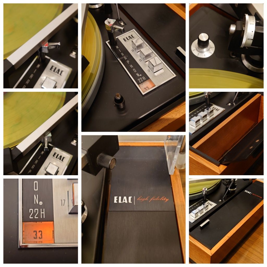Elac Miraphon 22H gramofon, automat, drewno, vintage lata 60te