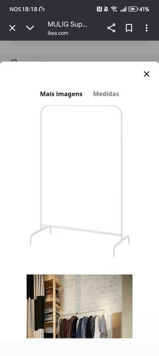 Cabide Branco Metal IKEA