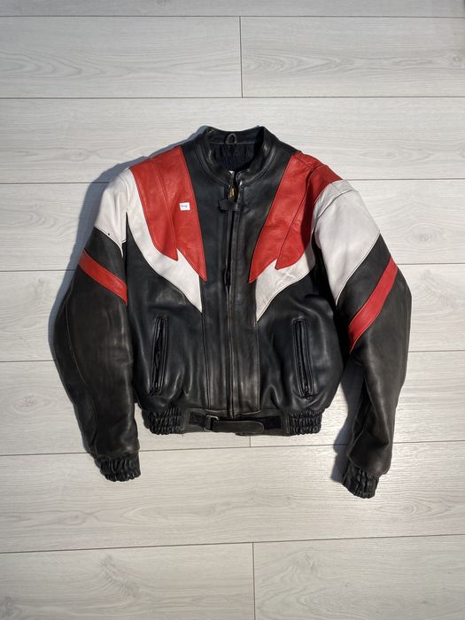Moto, leather jacket, M , black-red, skórzana kurtka