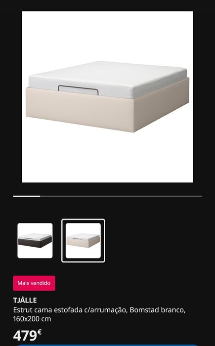 Cama de Casal com arrumação 160x200 - bom estado
