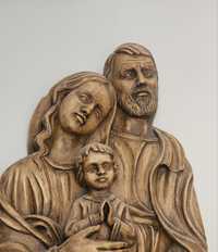 Duża płasko rzeźba Święta Rodzina Maria Józef Dzieciątko Jezus