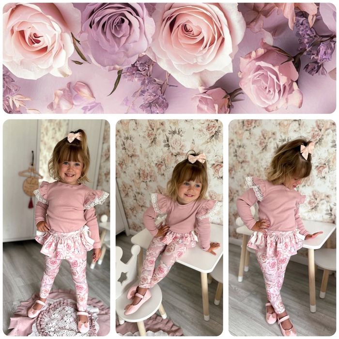 Nowość Nikol Kids Fashion! Bluzeczka w prążek brudny róż z koronką 104