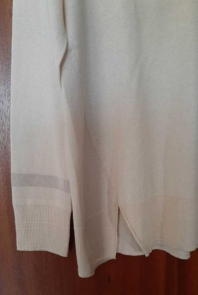 Camisola de malha bege, seda e caxemira, Massimo Dutti