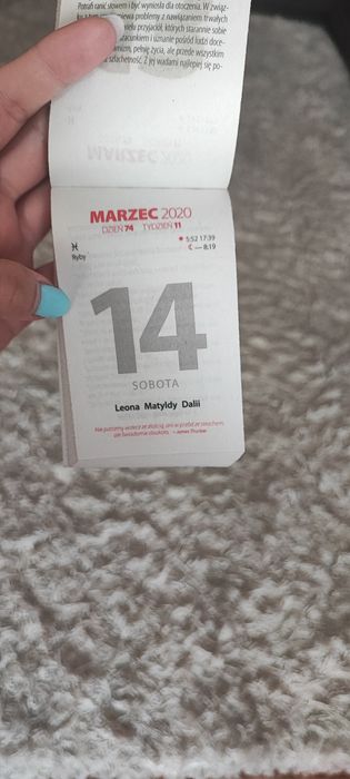 Kartka z kalendarza 2020