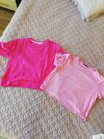 T shirt koszulka damska crop top różowy rozmiar S M 36 38 basic