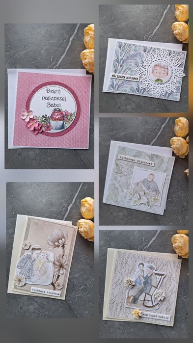 Kartki na Dzień Babci i Dziadka - handmade
