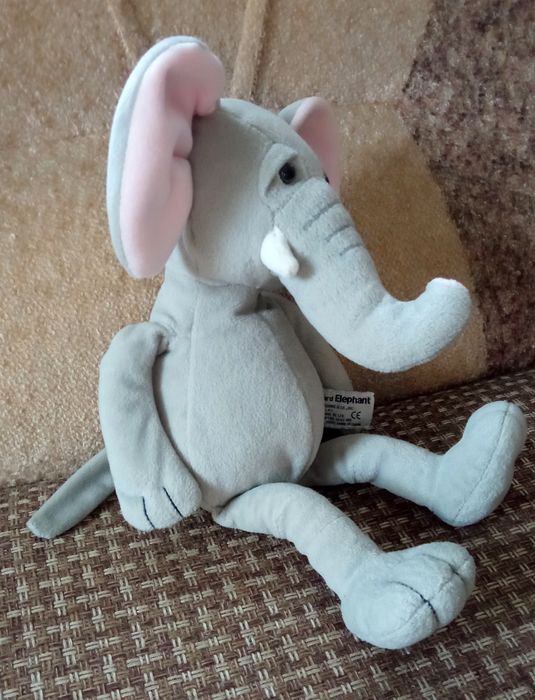 Плюшевий слоник (~ 35 см), ніжний велюр (до покупки) В ПОДАРУНОК!