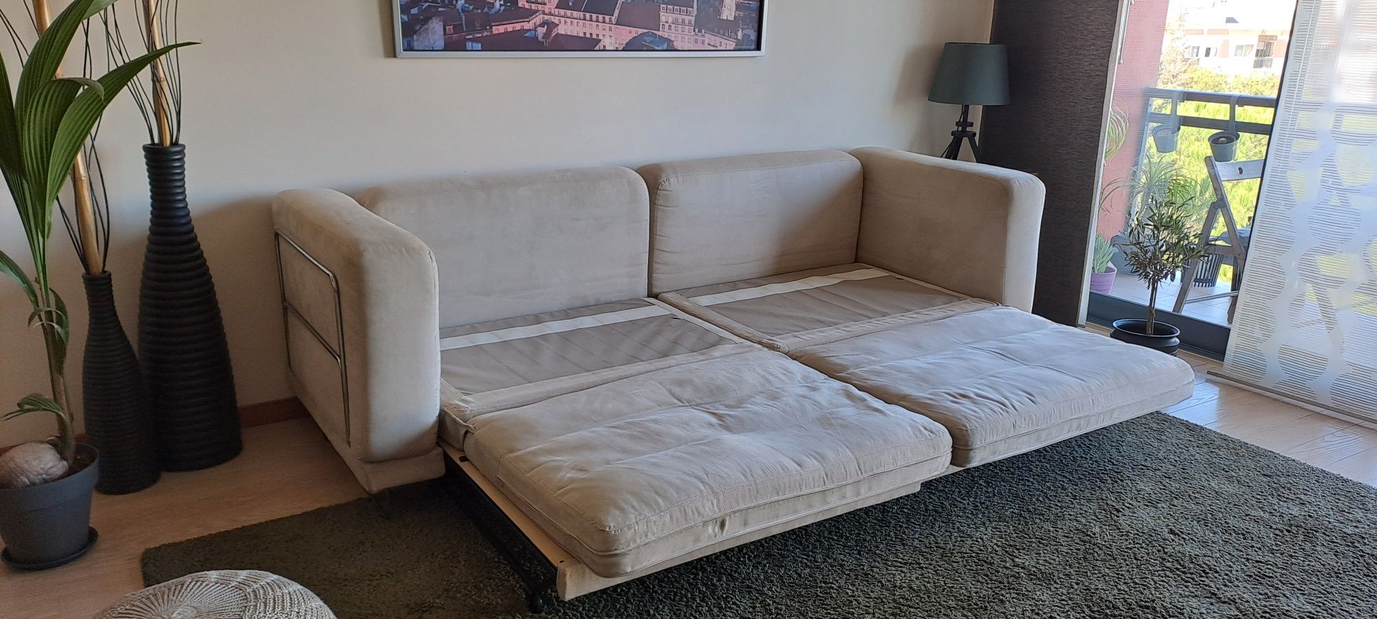 Sofá Cama TYLÖSAND Ikea 3 Lugares, com arrumação e almofadas. Estimado
