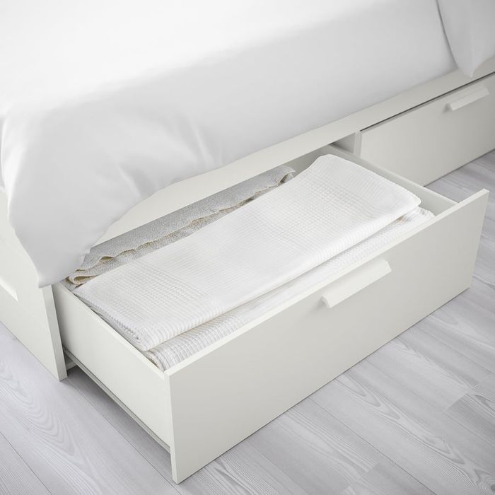 Cama c/arrumação, branca, 140x200 cm