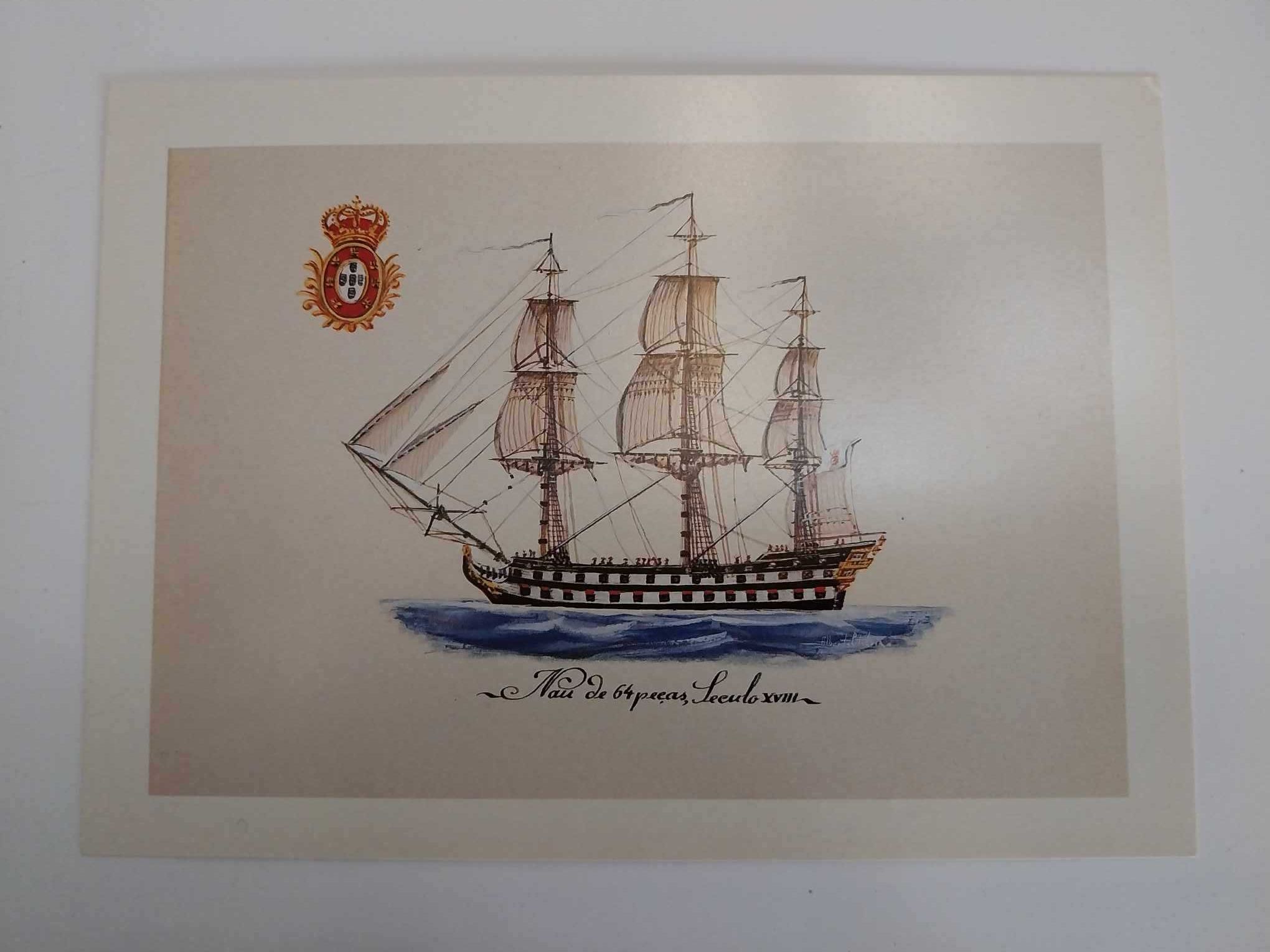 Colecção de 6 postais - Navios dos séculos XV a XIX