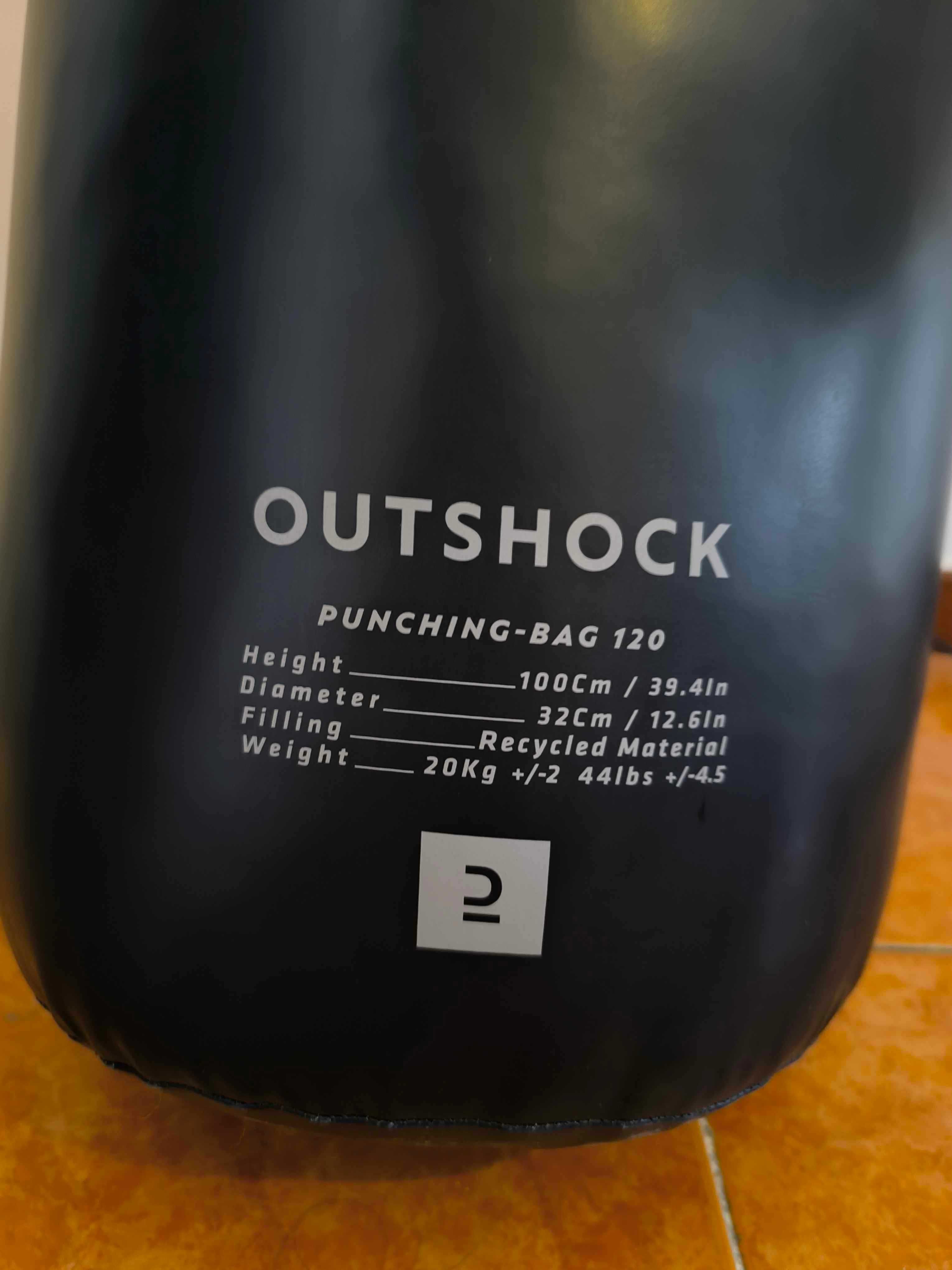 Saco de Boxe Outshock 20 kg + Luva Rosa 12OZ + Luva Preta 14Oz