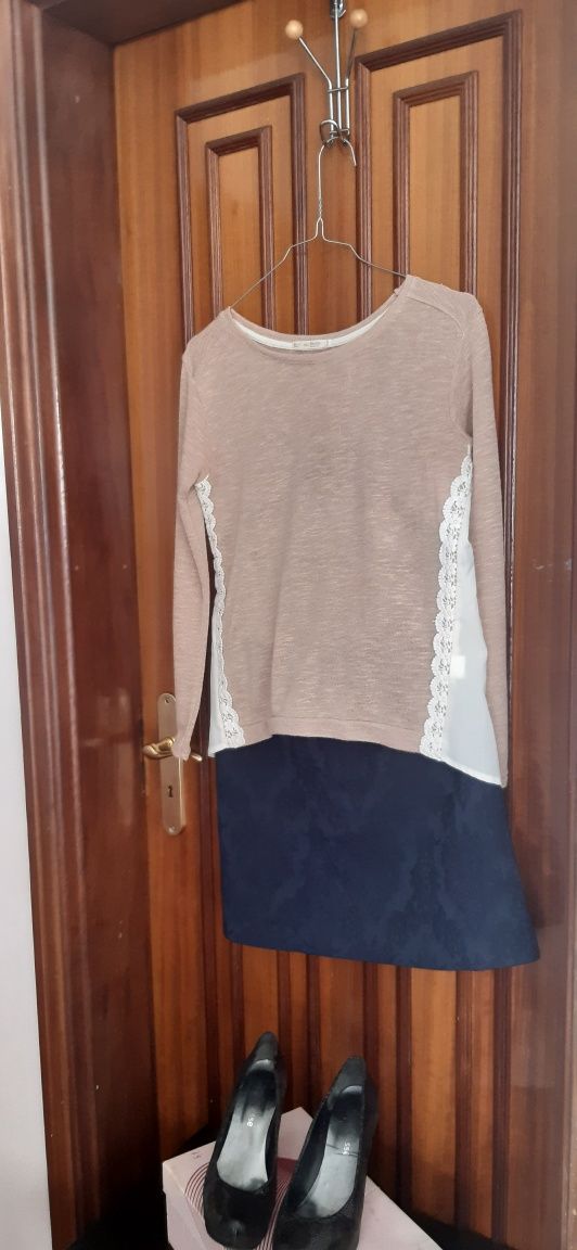 9€ conjunto Saia camisola sapatos