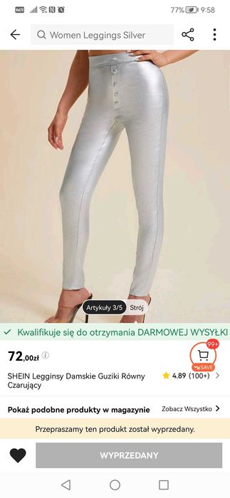 Nowe spodnie błyszczące legginsy