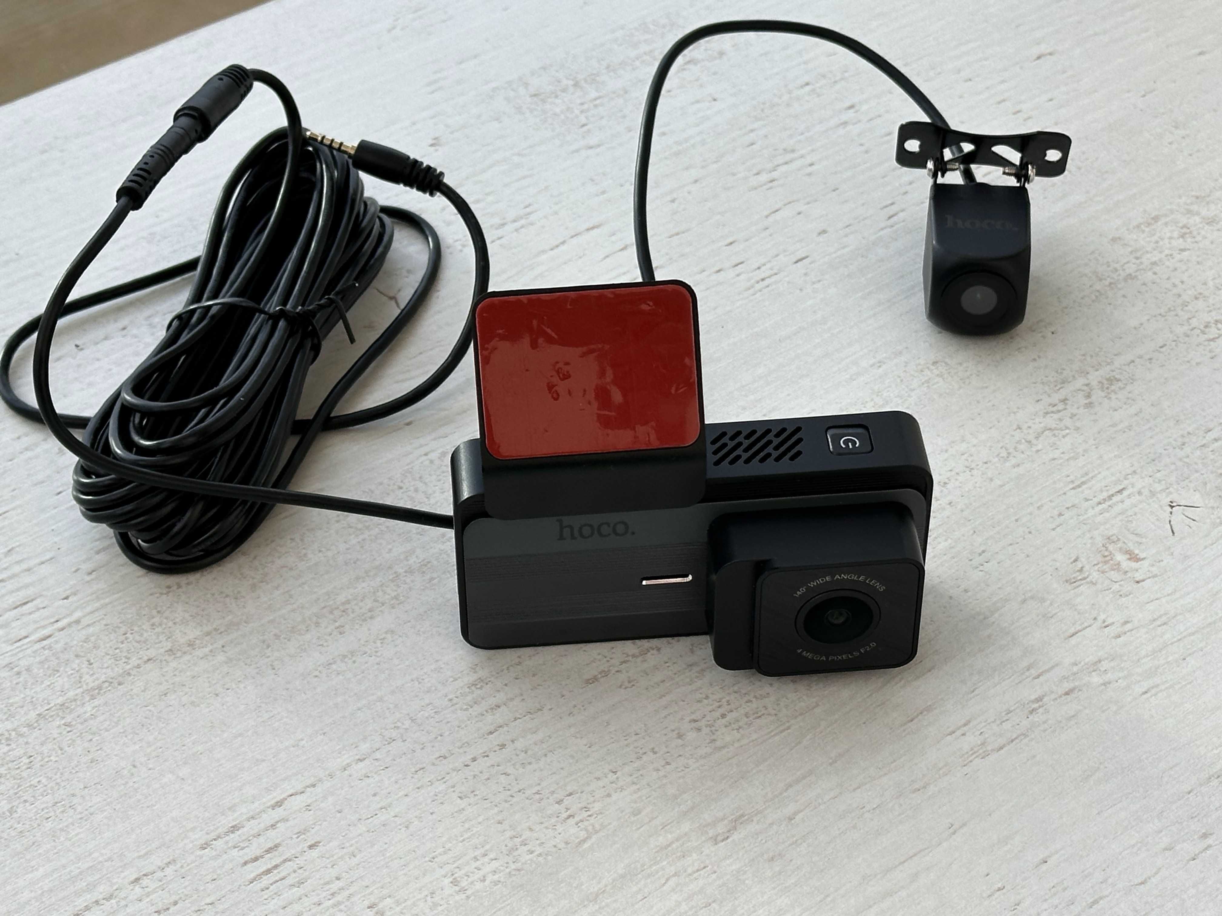 Видеорегистратор Hoco DV12, 2K, GPS, WiFi, задняя камера, обзор 140°