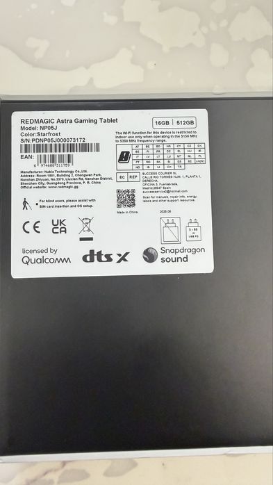 Планшет ZTE REDMAGIC Astra Gaming Tablet 16/512GB