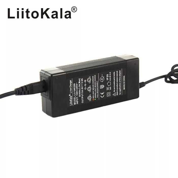 Зарядка, зарядний пристрій Liitokala 54,6 В, 2 A для Li-ion 48В