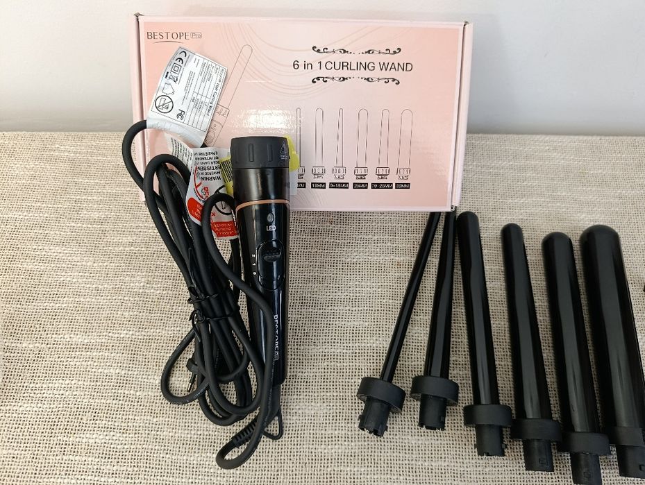 BESTOPE PRO 6 w 1 lokówka do włosów – nowe, końcówki do różnych loków,