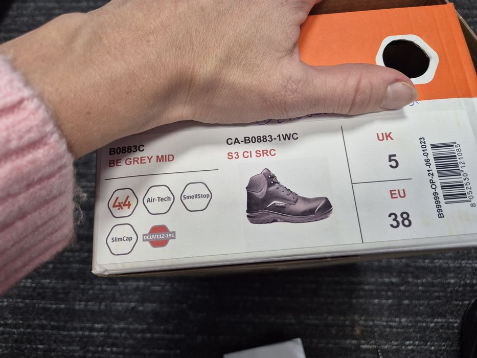 Obuwie robocze Base Protection Be Grey Mid B0883C, 38.