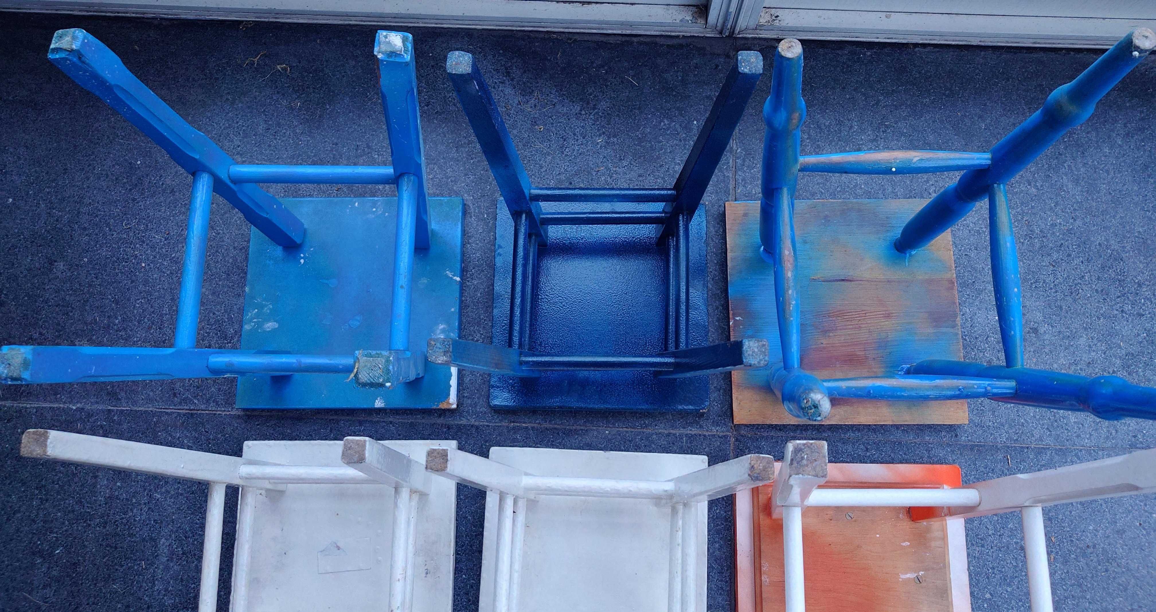 Taboret drewniany Stołek Krzesełko Kuchenny Biurowy 302 PRL