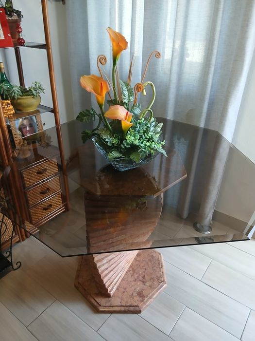 MESA.TIJOLO Mamore com vidro