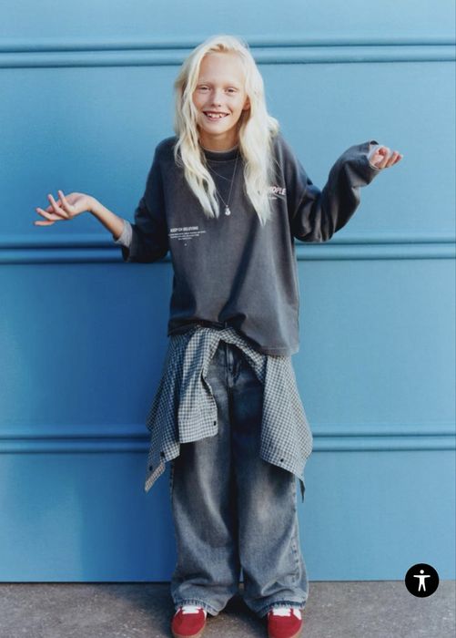 Реглан логслів zara 11-12 р 152см сірий витертий ефект