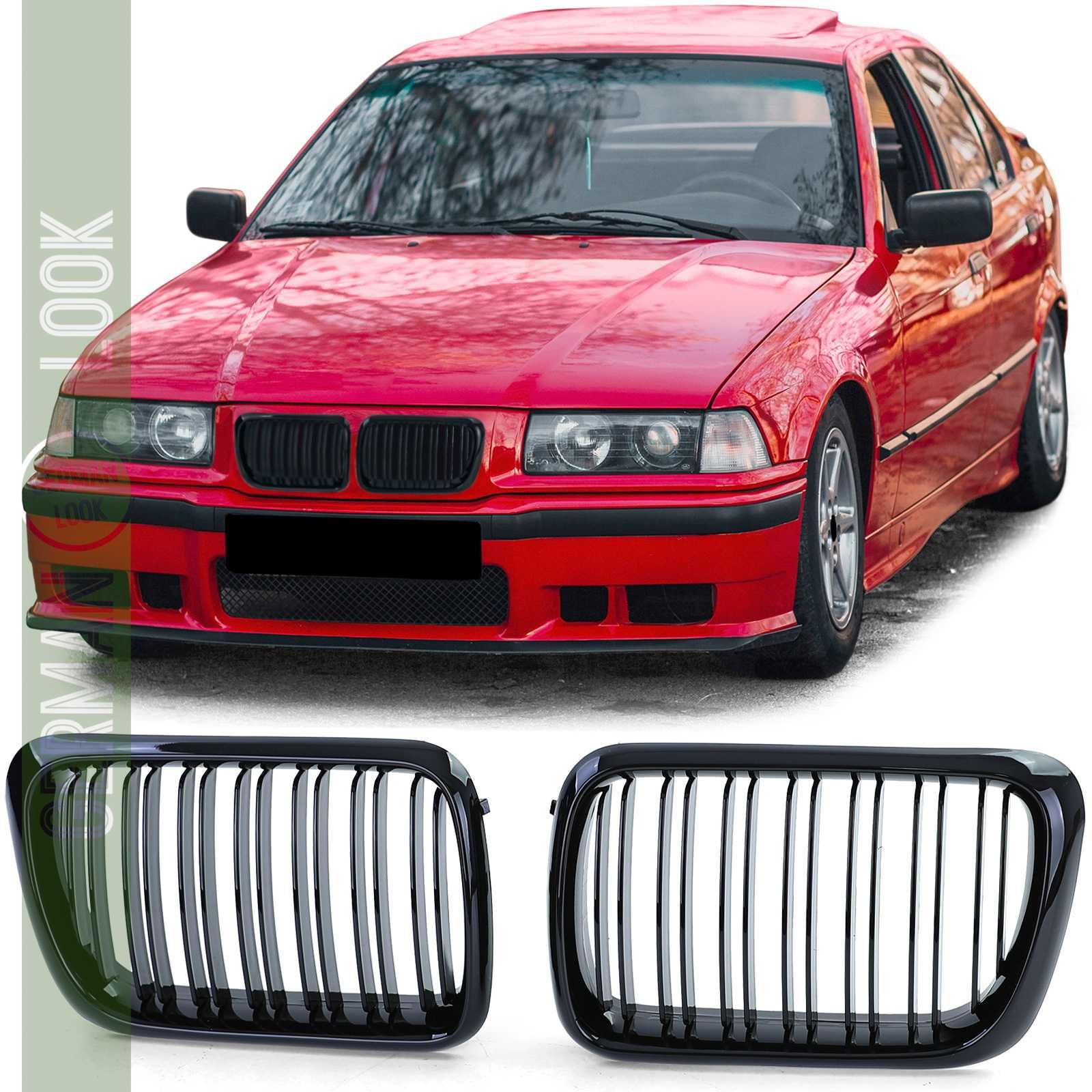 Grelha dupla para BMW Série 3 E36 1996 a 1999 Preto Brilhante