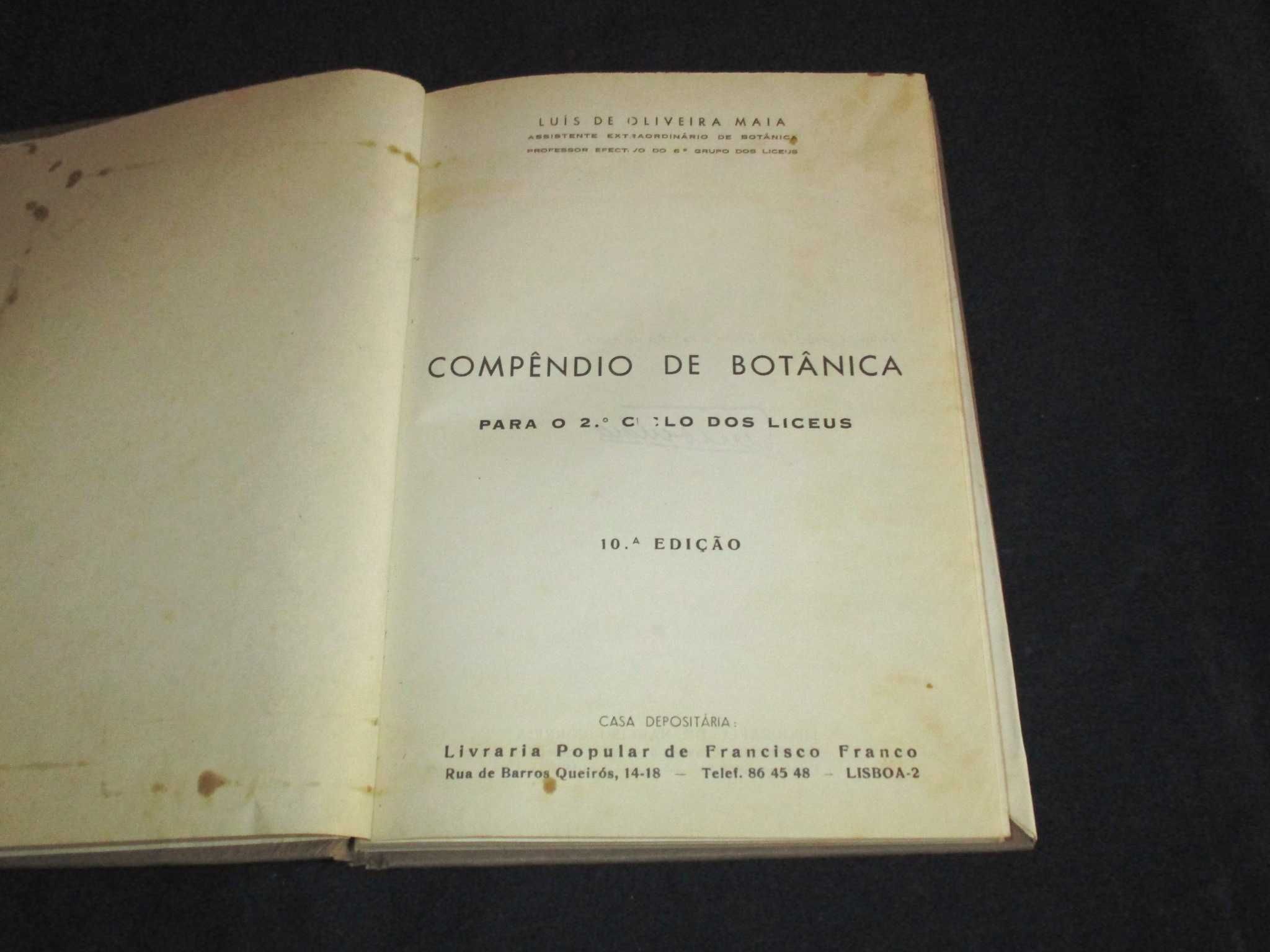 Livro Botânica Ensino Liceal Oliveira Maia