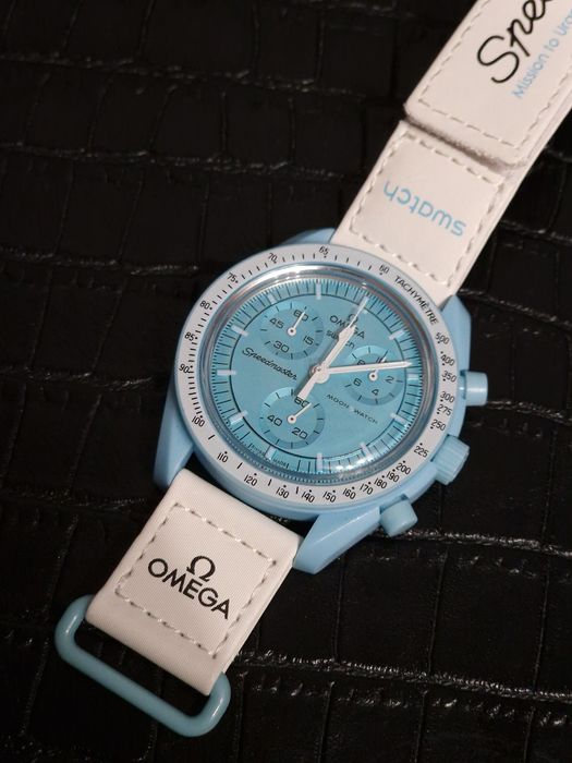 Przepiękny zegarek Omega x Swatch mission to Uranos. Stan perfekcyjny
