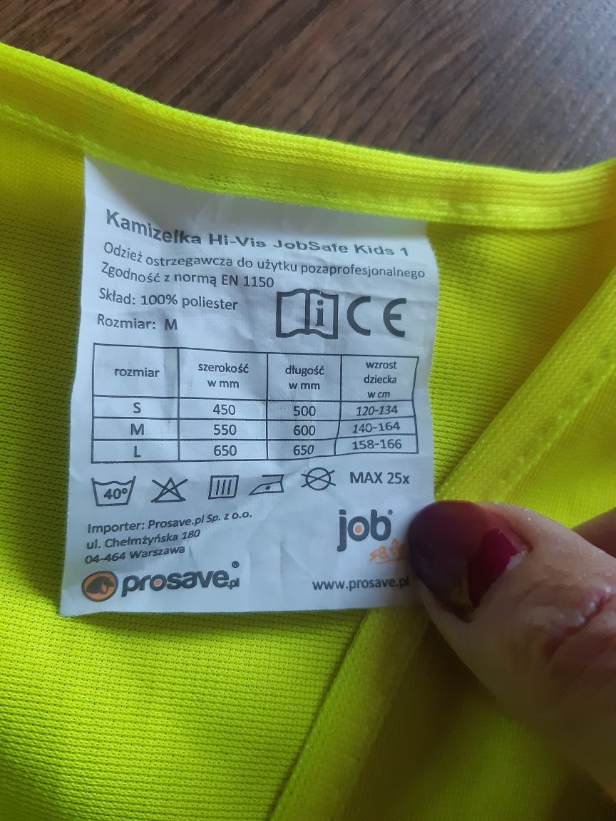 Kamizelka odblaskowa żółta neon z logo M