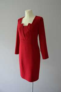 Pretty One bordowa ołówkowa sukienka premium burgundy 36 S