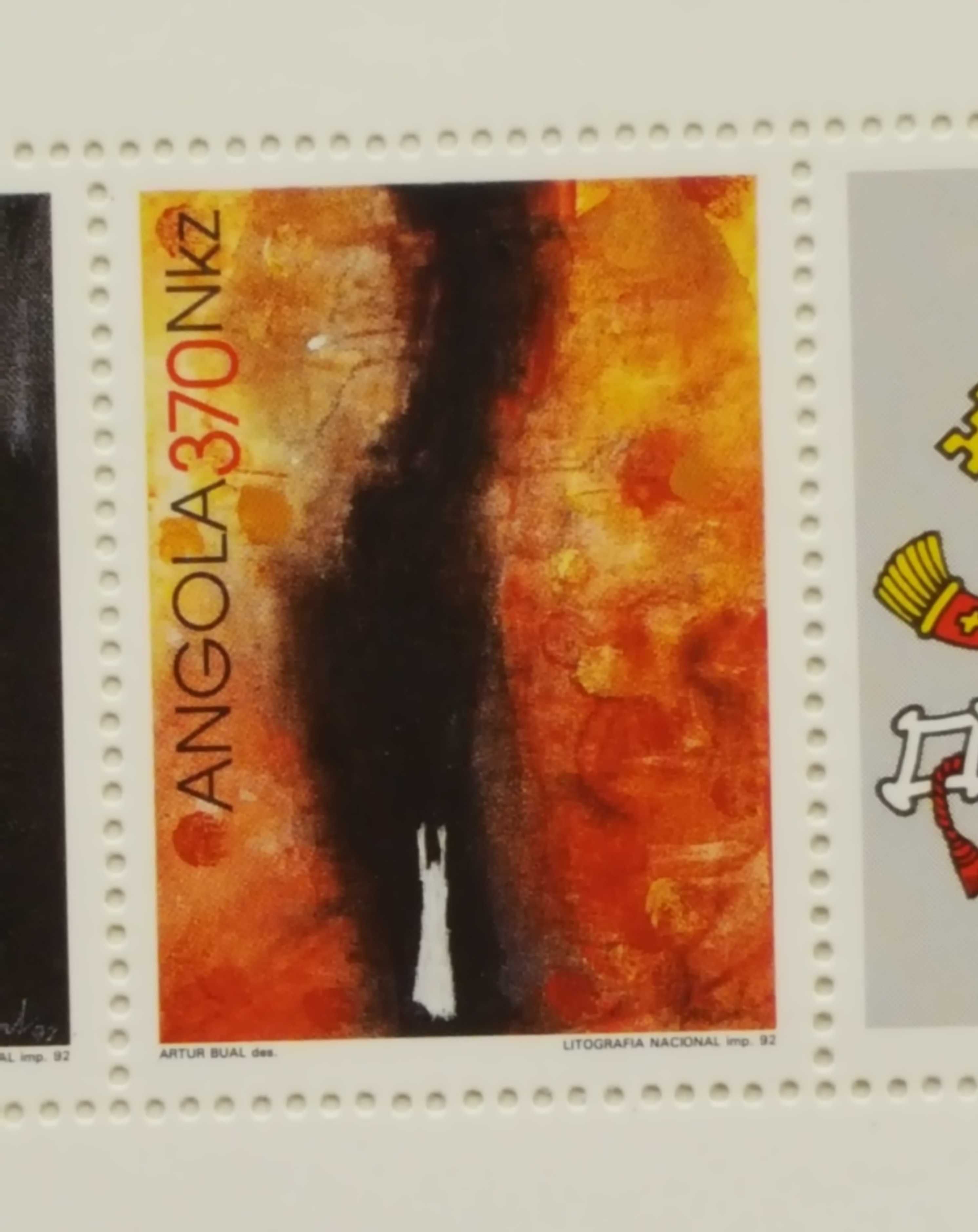 4 selos da visita do papa a Angola. Folha original, completa, numerada