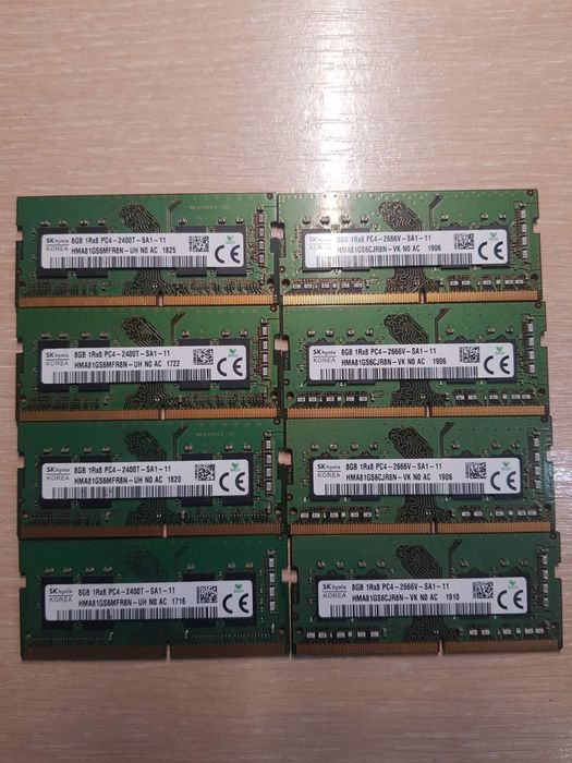 Оперативна пам'ять SODIMM ddr4 8gb, 2400/2666mhz, для ноутбуків