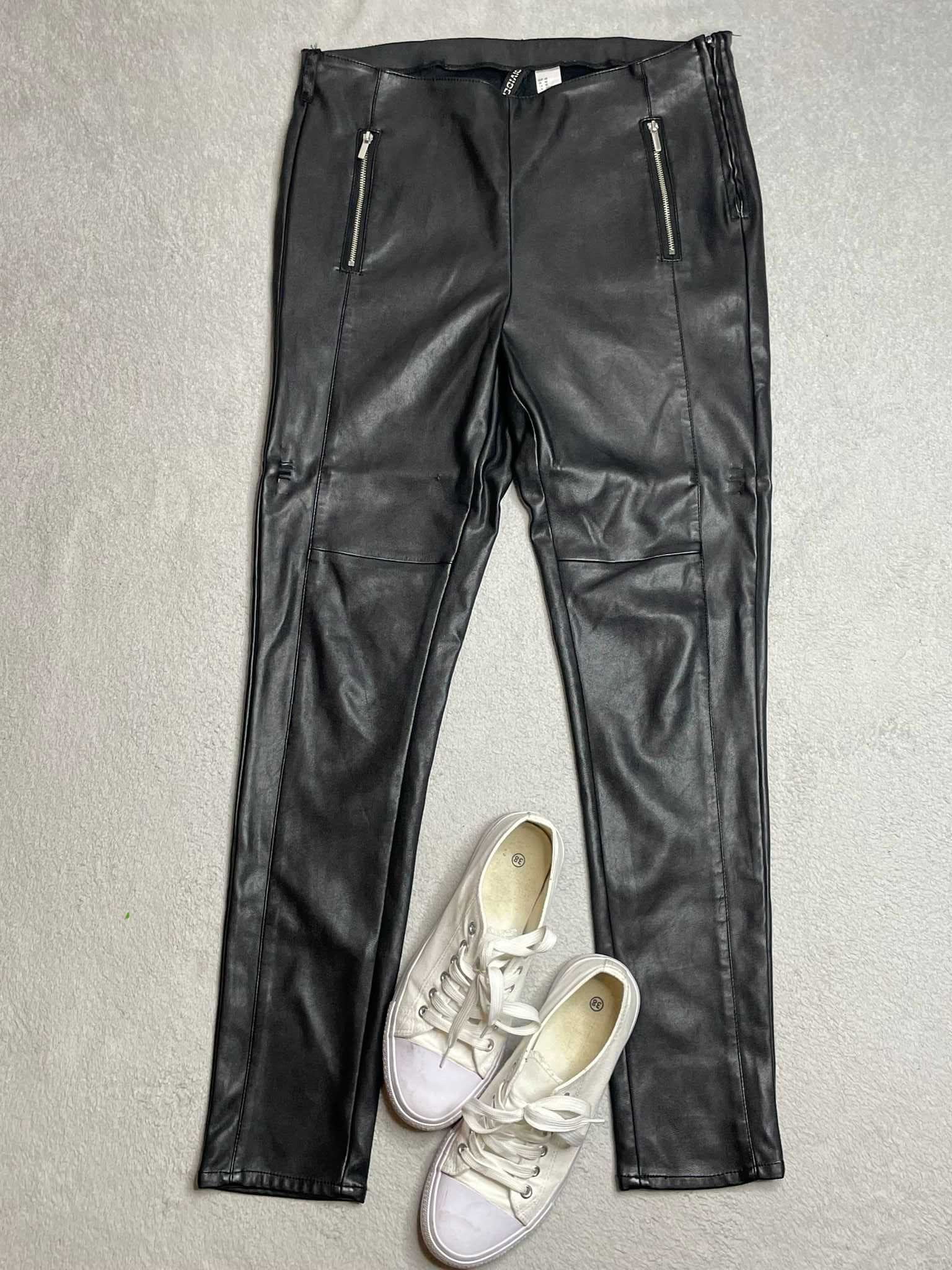 Spodnie skórkowe czarne M/L 38/40 H&M