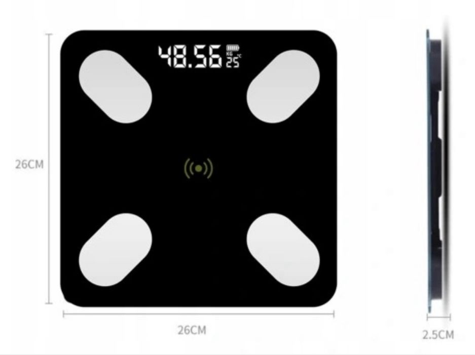Waga łazienkowa analityczna SLIM 180 SMART BLUETOOTH precyzyjny pomiar