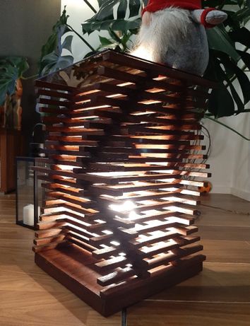 Stolik podświetlany rustykalny ręcznie wykonany