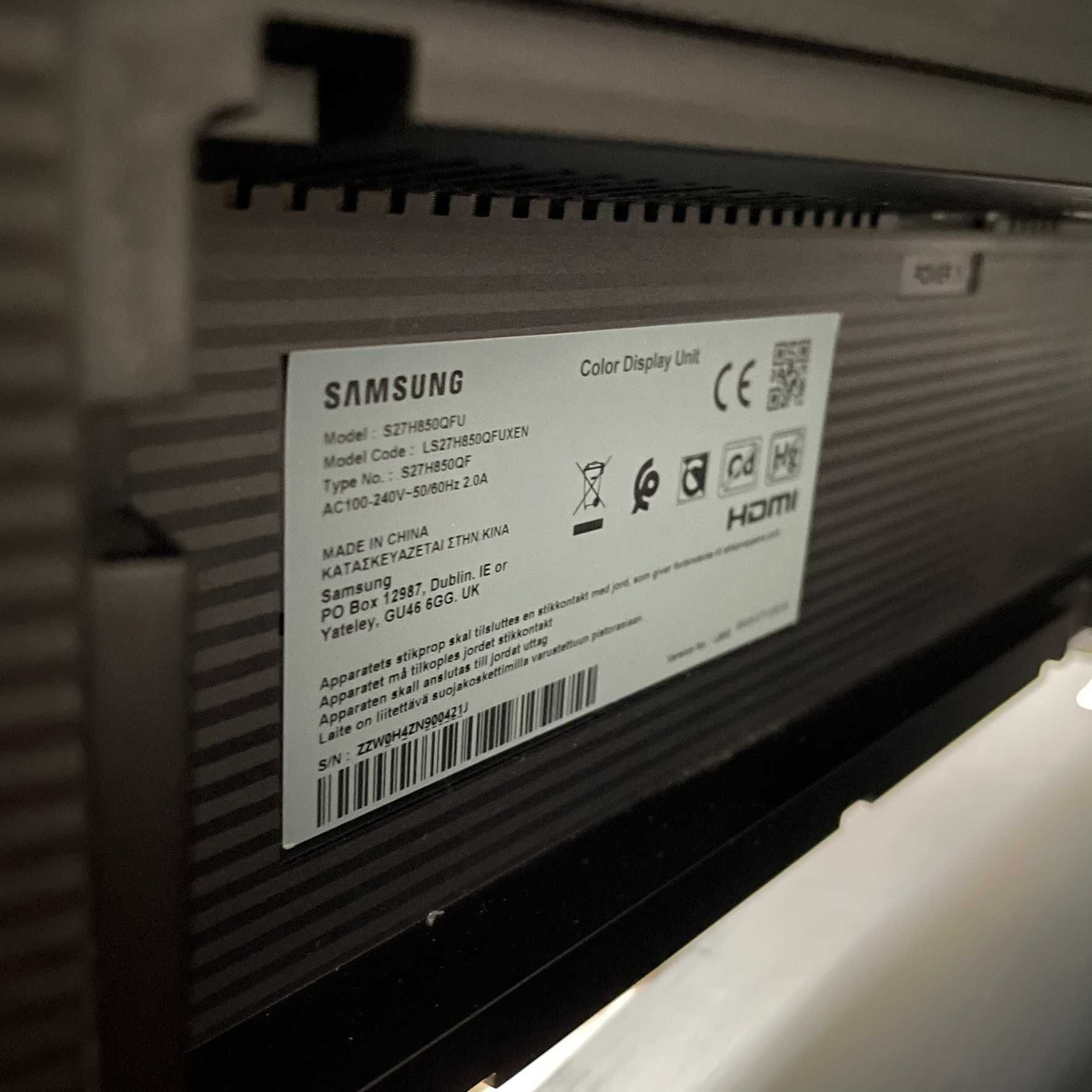 Monitor Samsung S27H850QFU 27" 2560 x 1440 PLS 60 Hz Kl. A