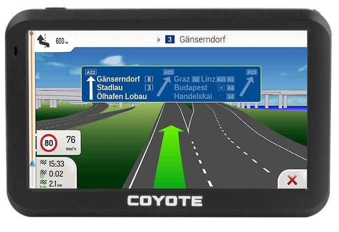 GPS навігатор 5 дюймів 256Мб 8Гб Coyote 556 з картами навігації 2025р