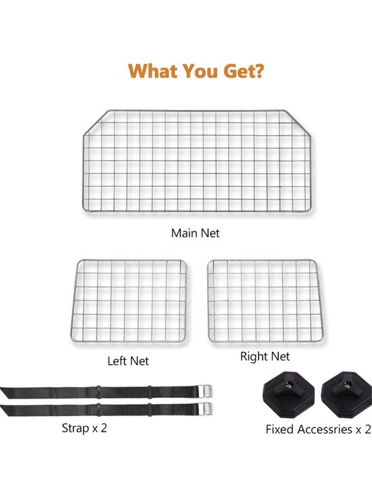 Uniwersalna klatka odgradzająca bagażnik od wnętrza samochodu dla psa